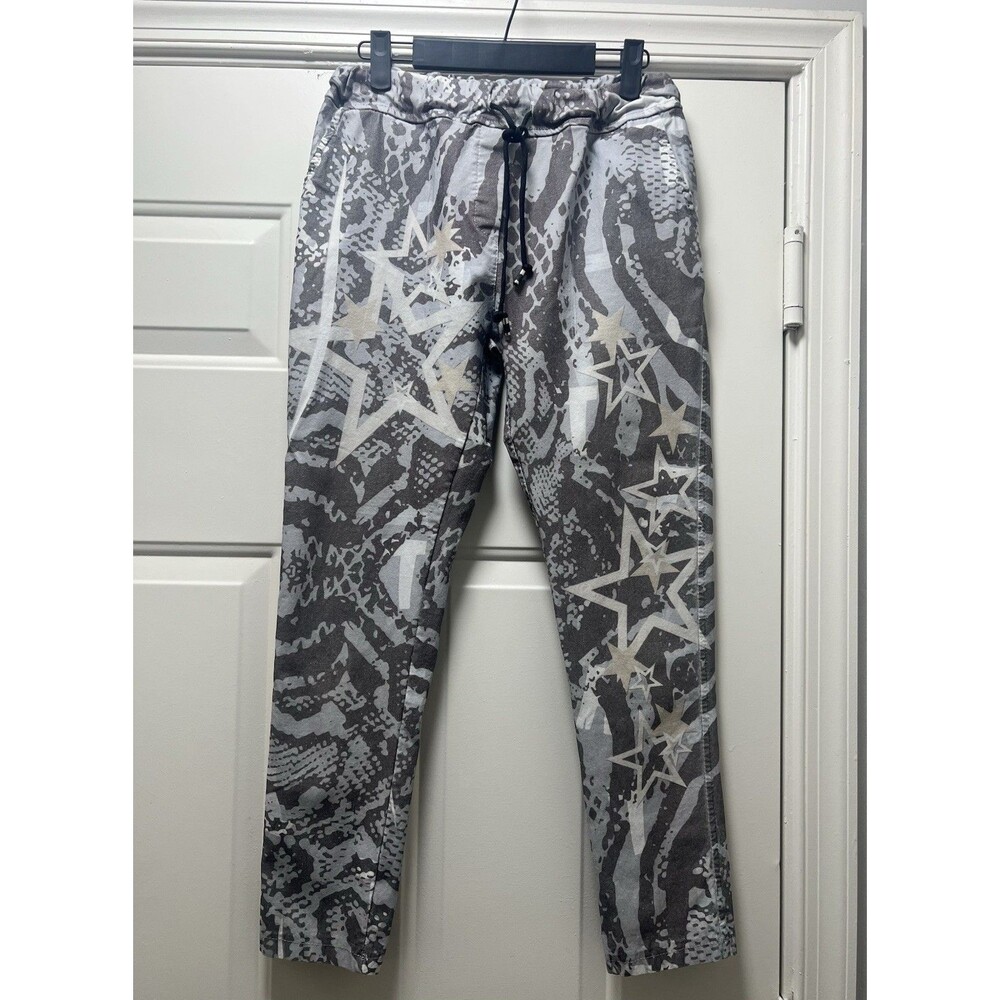 For Her Paris Woman’s Pull On Pants M, Tapered Ankle Abstract Funky Street Wear